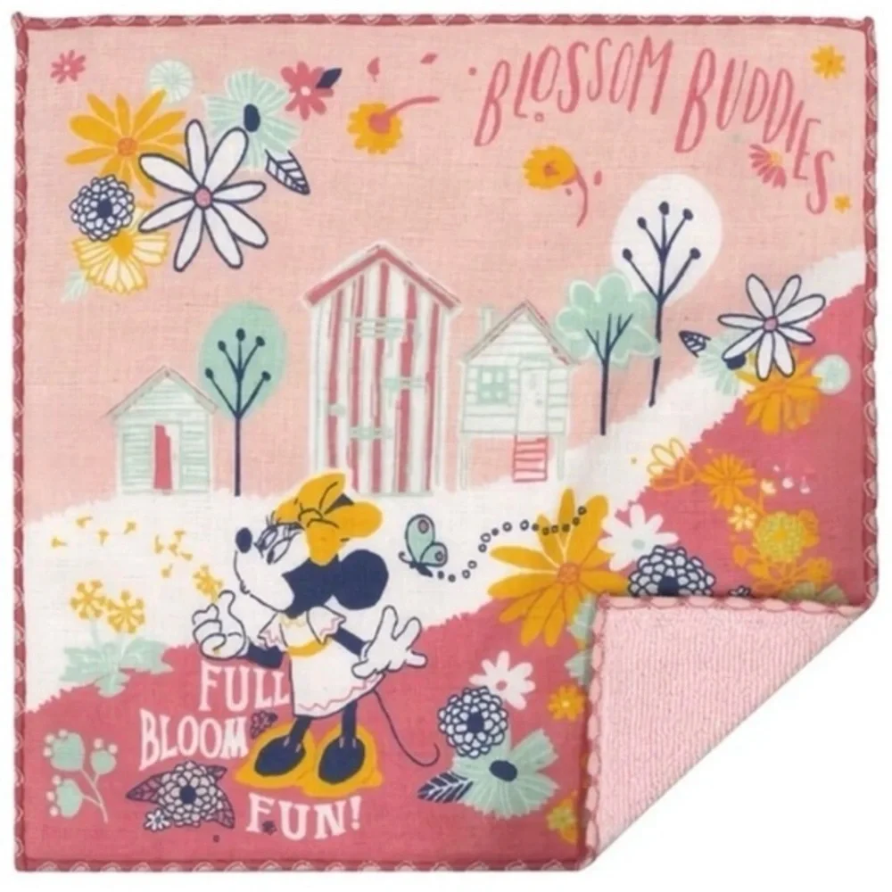 Disney Imabari Handkerchief Towel, Minnie Mouse Washcloth, Walkway Of Flowers
